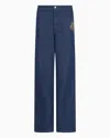 Emporio Armani J4b Medium-high Waist And Straight-leg Denim Jeans With Lunar New Year Embroidery In Blau