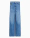 Emporio Armani J9d Mid-rise Jeans With Flared Hem In Denim In Blue