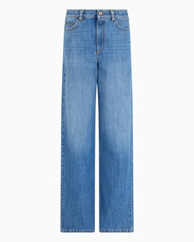EMPORIO ARMANI J4B MID/HIGH-RISE STRAIGHT-LEG, DENIM JEANS