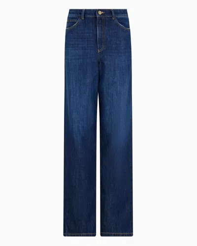 Emporio Armani J4b Mid/high-rise Straight-leg, Denim Jeans In Blue