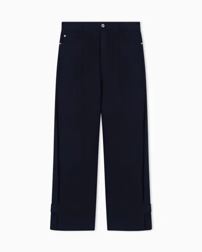 Emporio Armani J4e Relaxed-fit Linen Trousers In Blue