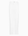 Emporio Armani J4h Icon Oval-leg Jeans In Garment-dyed Drill In White