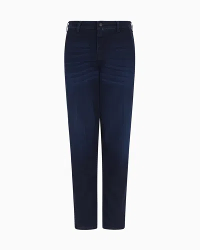 Emporio Armani J5a Mid-rise Stretch Denim Carrot-fit Jeans In Blue