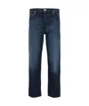 Emporio Armani Official Store J69 Loose-fit Jeans In Stone-wash Stretch Denim With A Dirty-effect Treatment In Blue