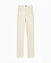 Emporio Armani Straight Fit Bull Cotton Jeans In Light Beige In Neutral