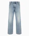 Emporio Armani J74 Loose-fit, Stone-washed Denim Jeans With 3d Ribs In Blue