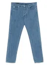 Emporio Armani Allover Logo Denim Jeans In Black