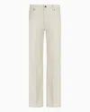 Emporio Armani Straight Fit Bull Cotton Jeans In Light Beige In Beige