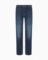Emporio Armani J76 Straight-fit Jeans In A Vintage-effect Washed Denim In Blue
