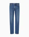 Emporio Armani J76 Straight-fit, Stone-washed Denim Jeans In Blue