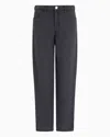 Emporio Armani J90 Carrot-fit Jeans In A Lyocell And Linen Blend Denim Asv In Navy_blue