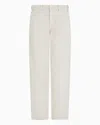 Shop Emporio Armani J90 Carrot-fit Jeans In A Lyocell And Linen Blend Denim Asv In Weiss