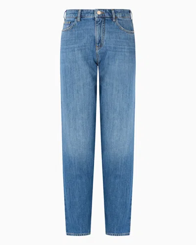 Emporio Armani J90 Cotton-denim Carrot-fit Jeans In Blue
