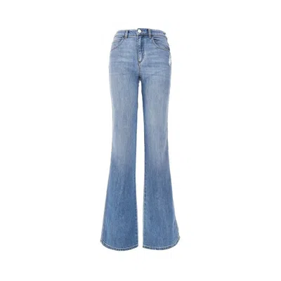 Emporio Armani Belt Loop Denim Trousers In Blue