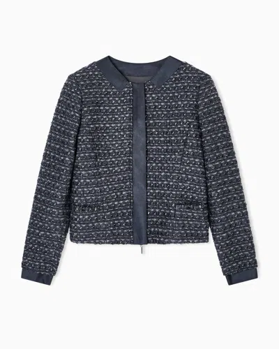 Emporio Armani Jacke Aus Lurex-tweed In Gray