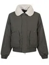 Emporio Armani Sherpa-collar Bomber Jacket In Green