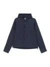 Emporio Armani Men's Blouson With Internal Nylon Bib Jacquard All-over Lettering In Blue