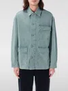 Emporio Armani Asv Vintage-look Comfort Cotton Canneté Jacket In Blue