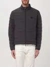 Emporio Armani Logo-patch Quilted Jacket In Grau
