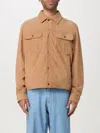 Emporio Armani Perforated Goatskin Suede Jacket In Brown