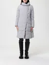 Emporio Armani Nylon Midi Down Jacket In Silver