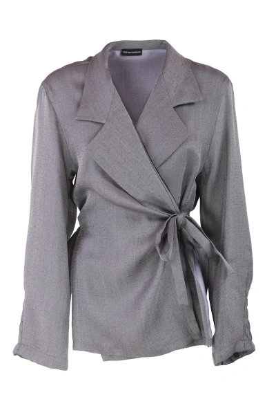 Emporio Armani Long-sleeved Casual Jacket In Grey