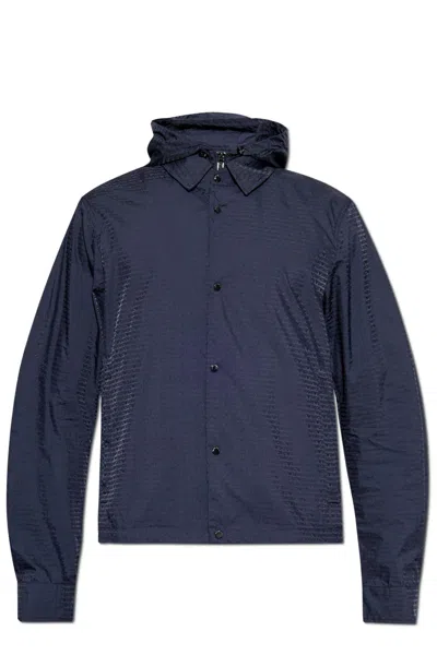 Emporio Armani Jacket With Detachable Hood In Blue