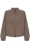 Emporio Armani Jacket With Embroidered Logo In Gray