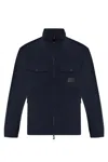 Emporio Armani Hooded Flap-pocketed Lightweight Jacket In Blue