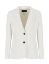 Emporio Armani Icon Single-breasted Blazer In Triacetate Fabric In Beige