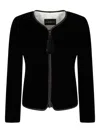Emporio Armani Velvet Tassel-embellished Jacket In Black