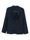 Emporio Armani Single Breasted Blazer Notched Lapels In Blue