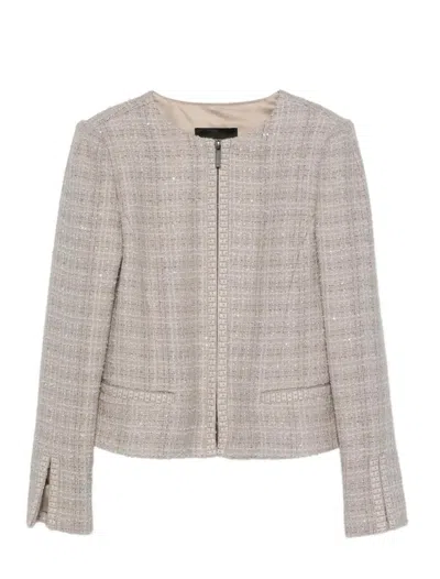 Emporio Armani Wool Blend Blazer Jacket In Neutral