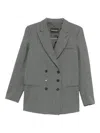 Emporio Armani Double-breasted Virgin Wool Blazer Pockets In Gray