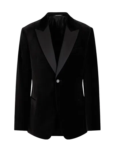 Emporio Armani Jackets In Nero Carbone