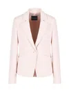 Emporio Armani Single-button Crepe Cady Blazer In Pink