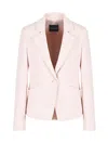 Emporio Armani Single-button Crepe Cady Blazer In Pink