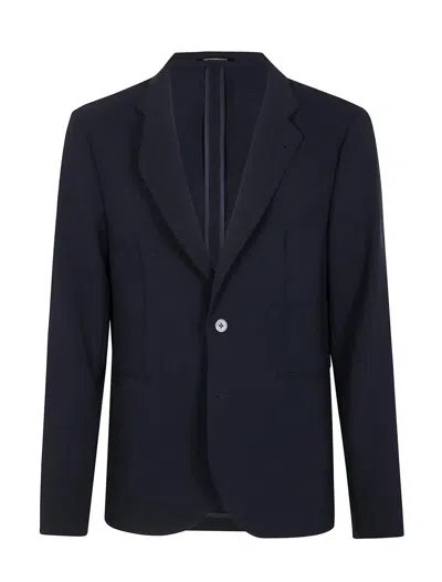 Emporio Armani Tailored Single Breasted Suit Jacket With Back Vent In Black
