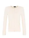 Emporio Armani Ottoman Jersey Zip-up Jacket In Warm White