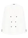 Emporio Armani Double-breasted Blazer Featuring Buttoned Cuffs In White
