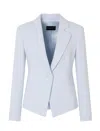 Emporio Armani Crepe Cady Notch Lapel Jacket In Zen Blue