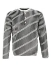 Emporio Armani Jacquard Button-fastening Sweater In Multi