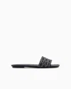 Emporio Armani Jacquard Canvas Sandals With All-over Monogram In Blue