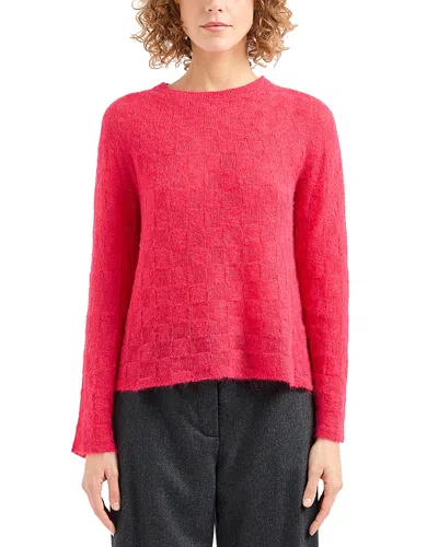 Emporio Armani Jacquard Check Sweater In Meteor Red