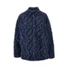 Emporio Armani Jacquard Denim Overshirt In Blue