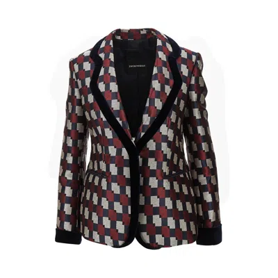 Emporio Armani Pattern-printed Single-breasted Blazer In Multi