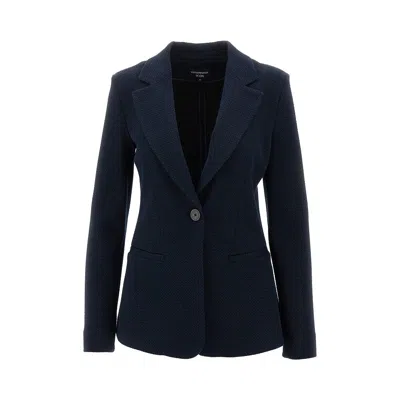 Emporio Armani Jacquard Jersey Icon Jacket In Blue