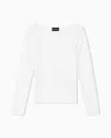 Emporio Armani Jacquard Jersey Jumper With A Geometric Pattern In White