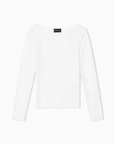 EMPORIO ARMANI JACQUARD JERSEY JUMPER WITH A GEOMETRIC PATTERN