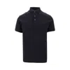 Emporio Armani Jacquard Jersey Polo Shirt In Blue